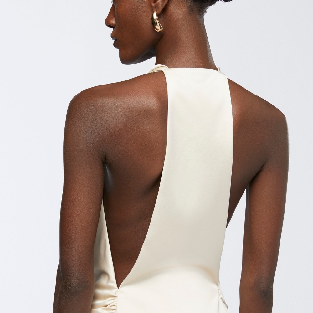 The Andamane Verushka Cowl Neck mini dress ivory - Picture 4 of 7